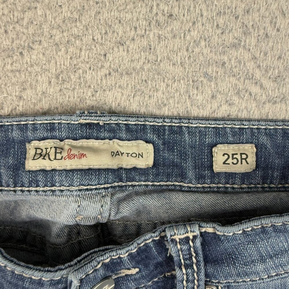 BKE Denim Jeans Womens 25R Blue Payton Bootcut Thick Stitch Mid Rise Stretch - Picture 4 of 8